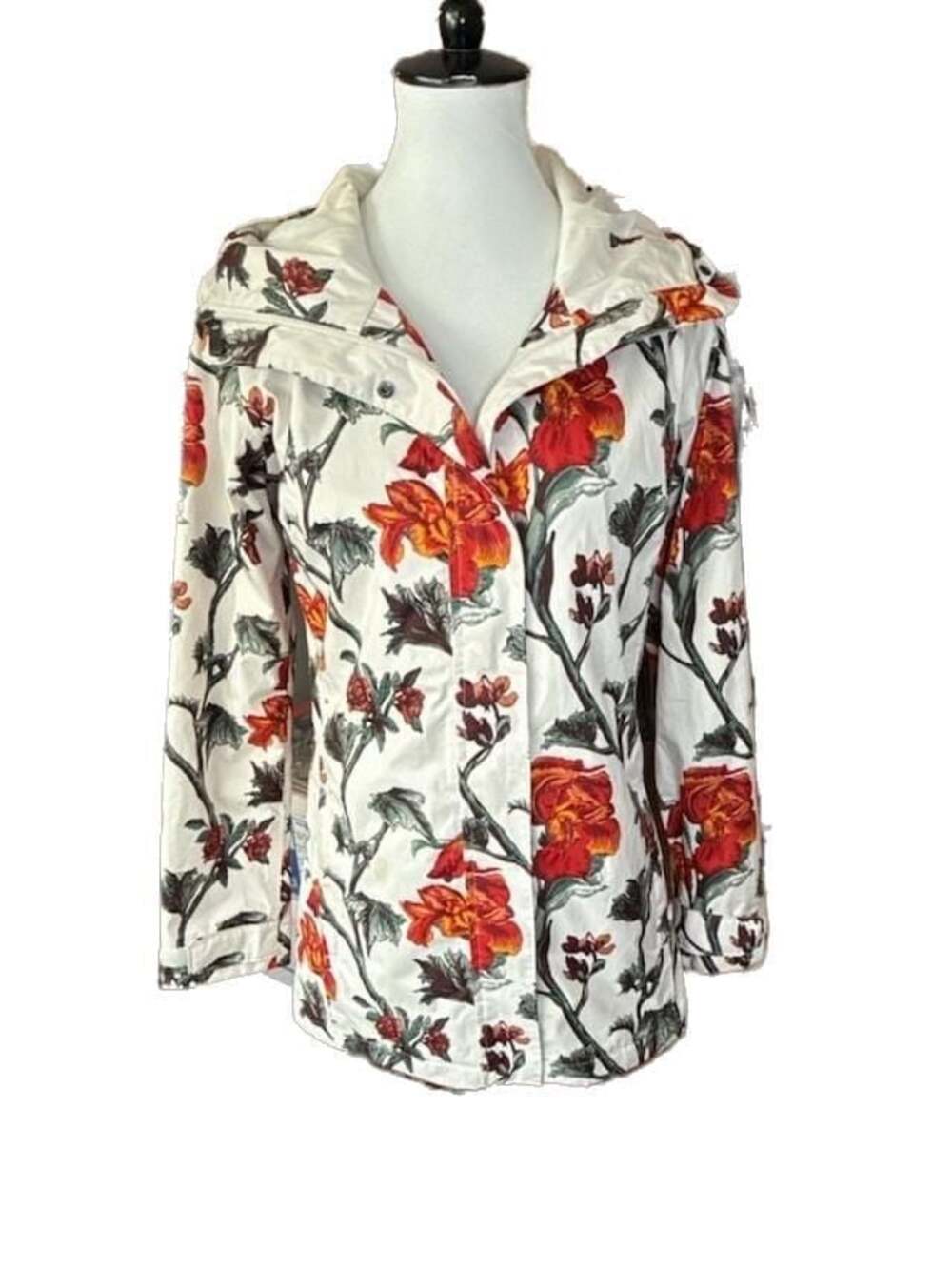 Columbia Women's Omni-Tech Floral Hooded Rain Jacket, Size S